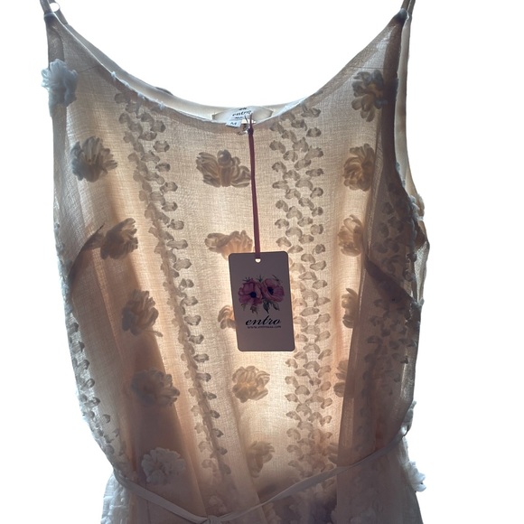 Entro Ruffle Midi Dress Cream - Picture 2 of 4